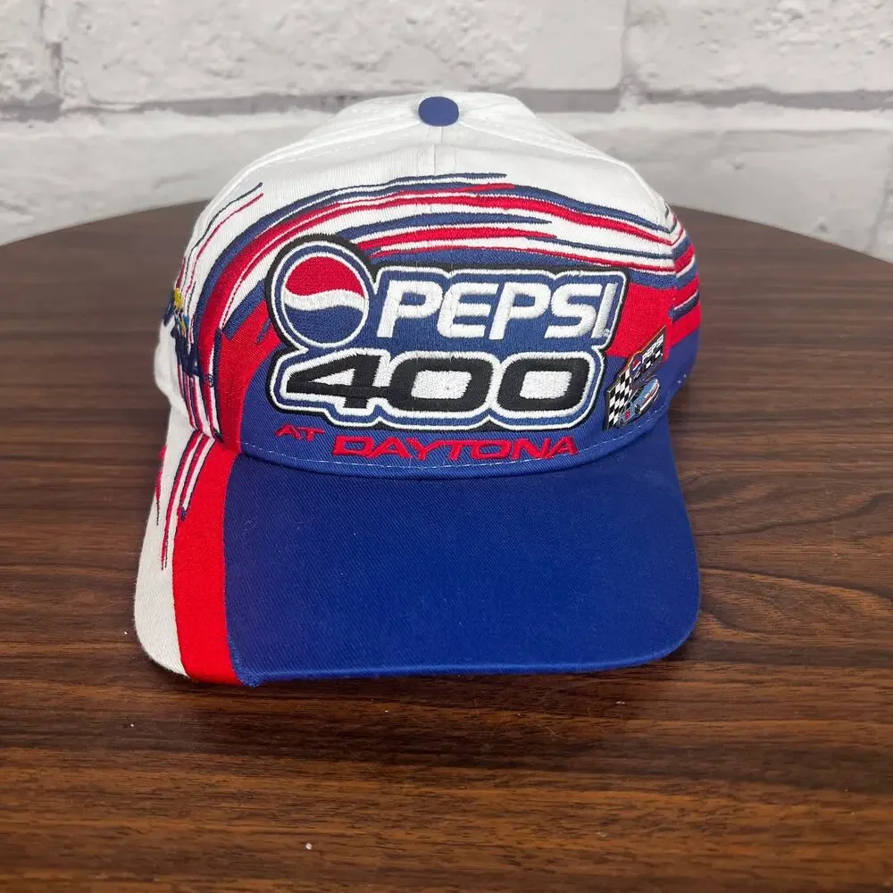 Chase Authentics Mens OS Vintage Y2K Streetwear 1999 Pepsi 400 Hat With Pin